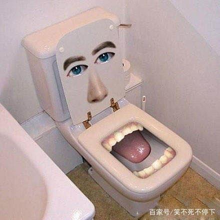网红搞笑喷水马桶图片